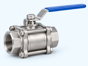Three-Piece Threaded manual valve — AI product illustration